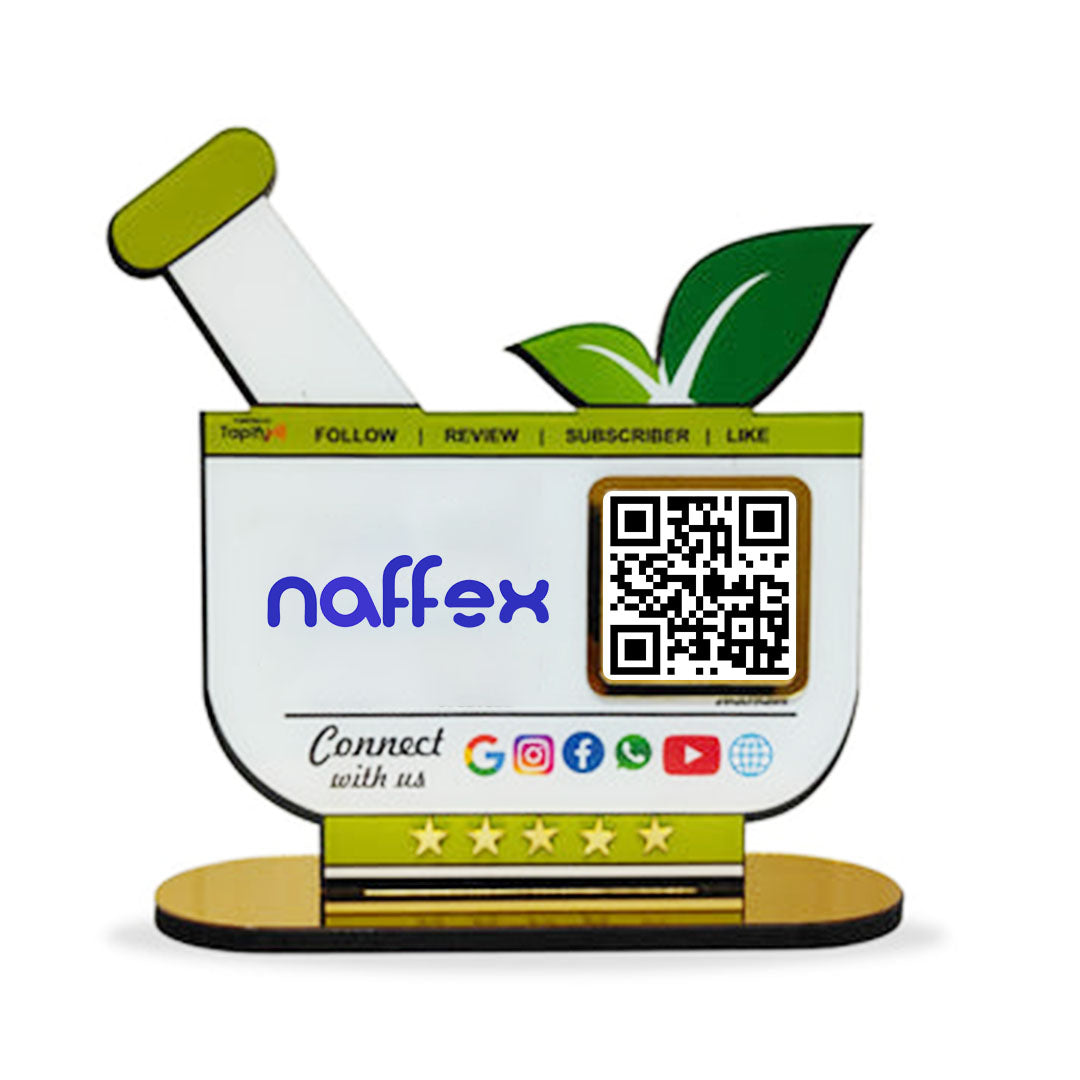 Ayurvedic Mortar-Themed NFC & QR Standee-023