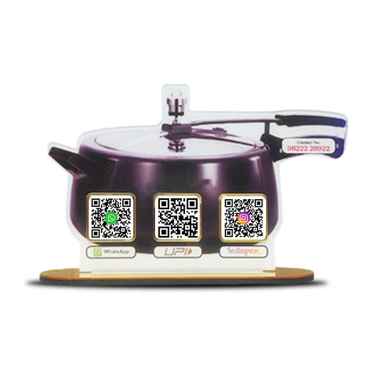 Cooker-Shaped Smart QR Standee – Connect, Pay & Follow with Ease-038